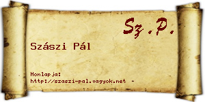 Szászi Pál névjegykártya