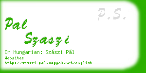 pal szaszi business card