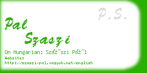 pal szaszi business card